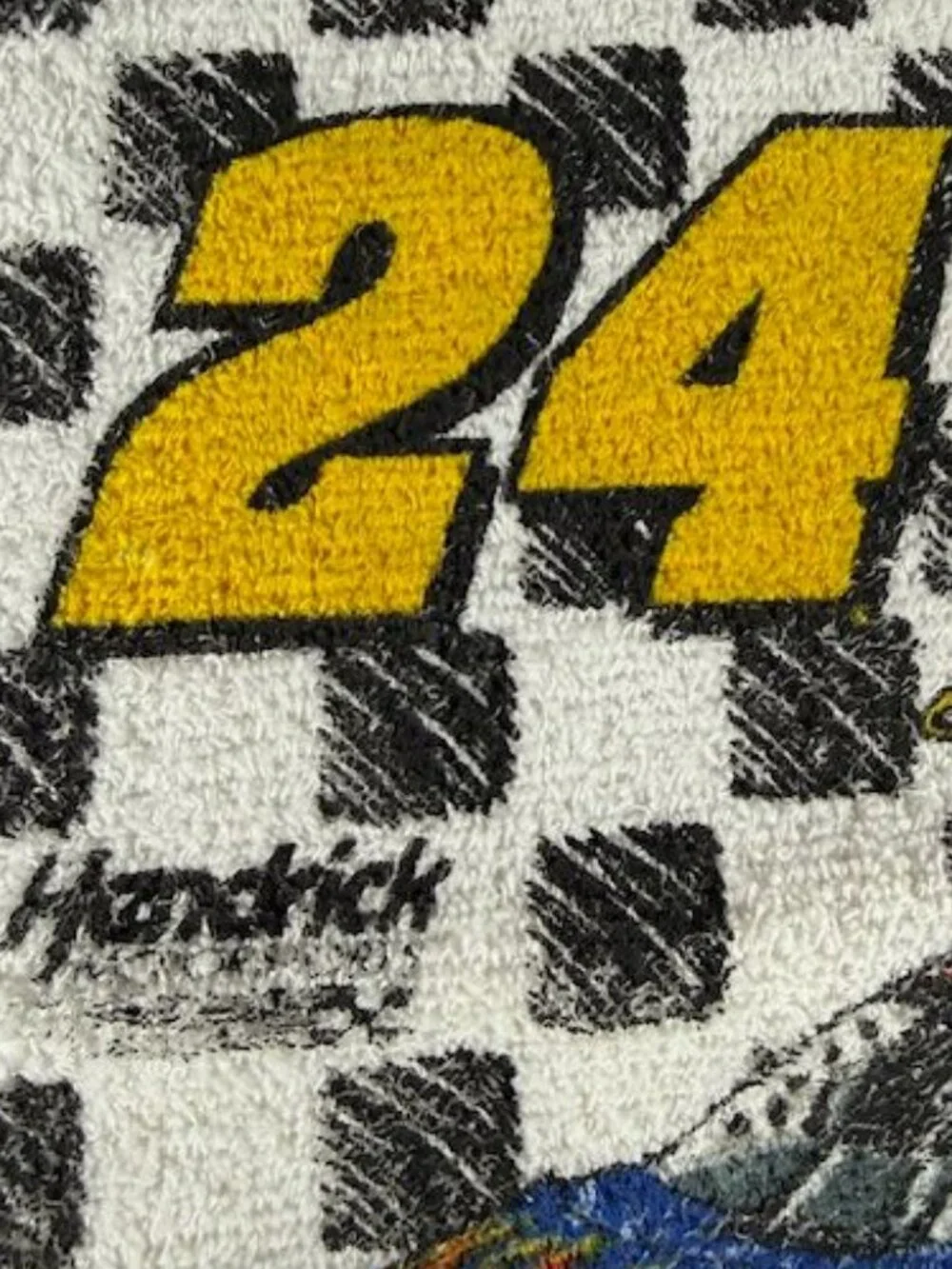 Vintage 2pc NASCAR Jeff Gordon Signature 24 Checkered Flag Cotton Wash Cloths